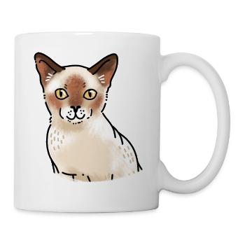 Lächelndes Burmakatzengesicht heilen - Tasse - Weiß - Rechts