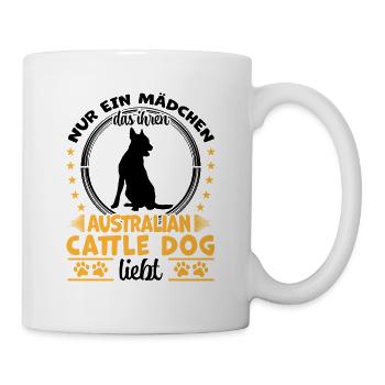 Mädchen das Australian Cattle Dog liebt - Tasse - Weiß - Rechts