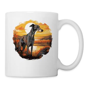 Hund Greyhound - Tasse - Weiß - Rechts