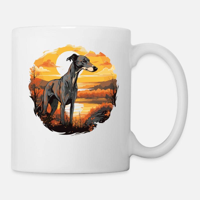 Hund Greyhound - Tasse - Weiß