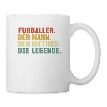 Fußballer Mann Mythos Legende Fußballprofi - Tasse - Weiß - Rechts