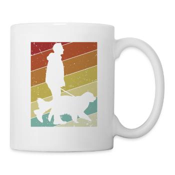 Retro Rüde Vierbeiner Wauwau Hundebesitzer Hund - Tasse - Weiß - Rechts