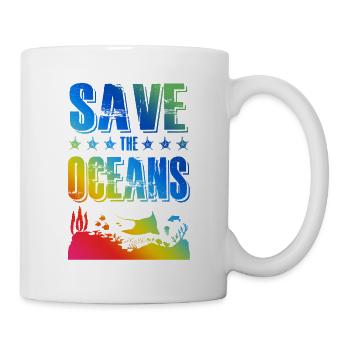 save the ocean - Tasse - Weiß - Rechts