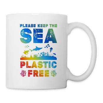 Le plastique sauve l’océan - Mug blanc - blanc - Droite