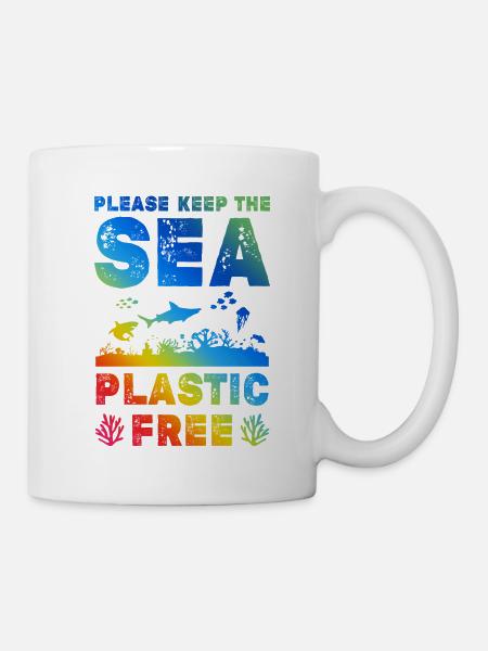 plastik save the ocean - Tasse - Weiß