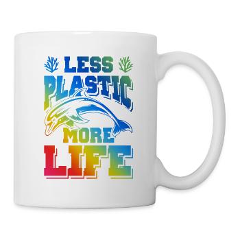 Le plastique sauve l’océan - Mug blanc - blanc - Droite