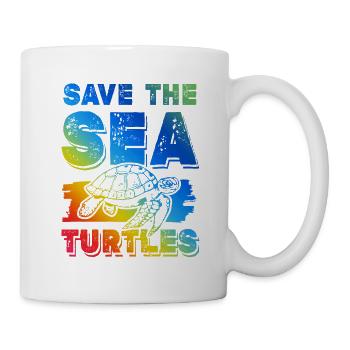 Sauvez la tortue de l’océan - Mug blanc - blanc - Droite