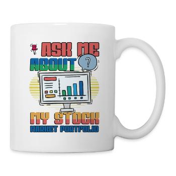 Posez-moi des questions sur mon portefeuille boursier - Mug blanc - blanc - Droite