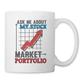 Posez-moi des questions sur mon portefeuille boursier - Mug blanc - blanc - Droite