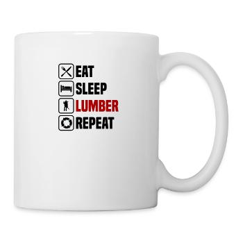 Manger, dormir, faire du bois, répéter - Mug blanc - blanc - Droite