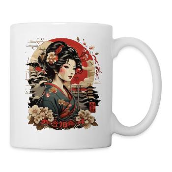Femme dans un paysage de montagne japonais - Mug blanc - blanc - Droite