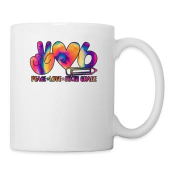 Peace Love Sixth Grade Student School - Mug - white - Right