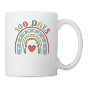 100 Tage schlauer Lustiger Lehrer Student Glück - Tasse - Weiß - Rechts