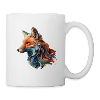 Farbenfroher abstrakter Fuchs - Tasse - Weiß - Rechts