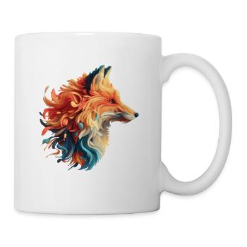 Farbenfroher abstrakter Fuchs - Tasse - Weiß - Rechts