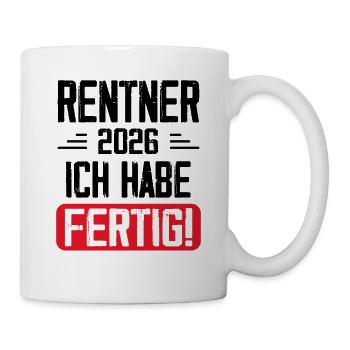 Rentner 2026 Ruhestand Geschenk - Tasse - Weiß - Rechts