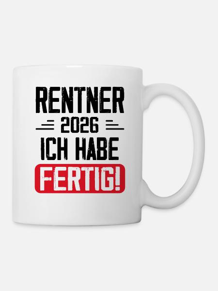 Rentner 2026 Ruhestand Geschenk - Tasse - Weiß