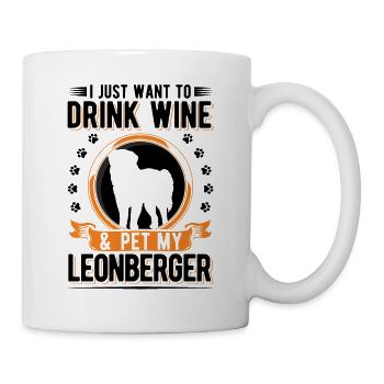 Leonberger and wine - Mug - white - Right