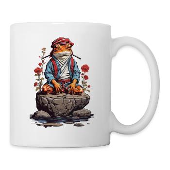 Zen Frosch Spirituelle Meditation und Japan Yoga - Tasse - Weiß - Rechts