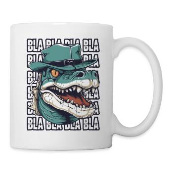 You talk too much, blah blah alligator with hat - Mug - white - Right