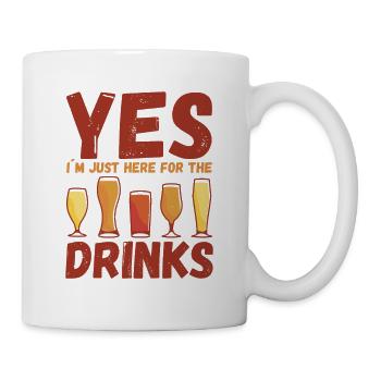 Je suis juste là pour boire un verre - Party Alcohol - Mug blanc - blanc - Droite