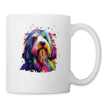 Aquarelle coloré Bearded Collie - Mug blanc - blanc - Droite