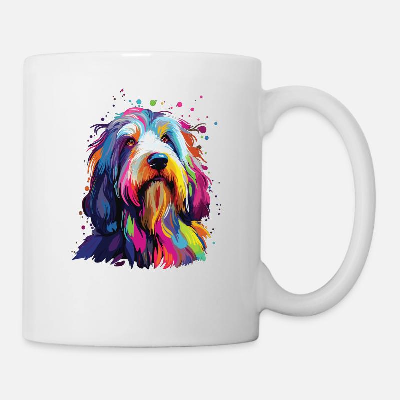Aquarelle coloré Bearded Collie - Mug blanc - blanc