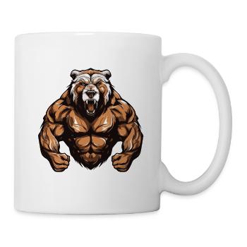 Bear Grizzly Muscles Workout Gym - Mug - white - Right
