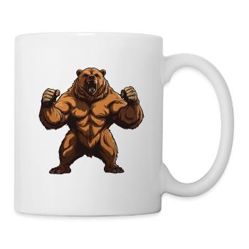 Ours Grizzly Musculation Muscles - Mug blanc - blanc - Droite