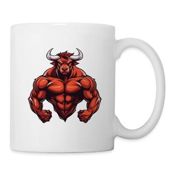 Bull Bull Musculation Muscles - Mug blanc - blanc - Droite