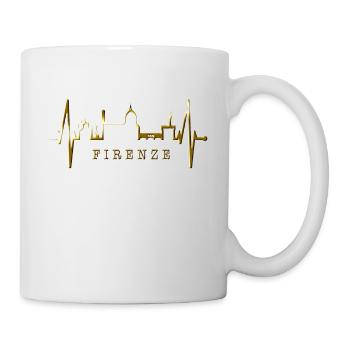 Florenz Skyline Italien Herzschlag I Love Firenze - Tasse - Weiß - Rechts