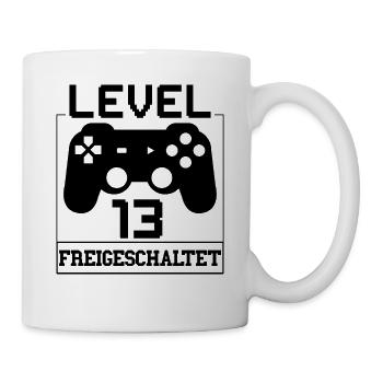 3 Level Freigeschaltet Gamer Spruch Geburtstag 13 - Tasse - Weiß - Rechts
