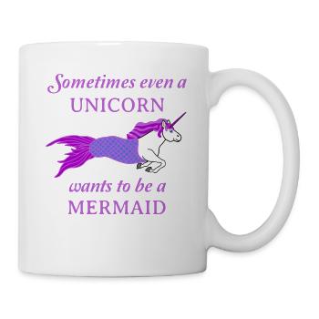 Unicorn, Mermaid, Fish, Mythical Creature, Pink - Mug - white - Right