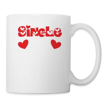 Single AF Valentinstag Passende Paare Herz Liebe - Tasse - Weiß - Rechts
