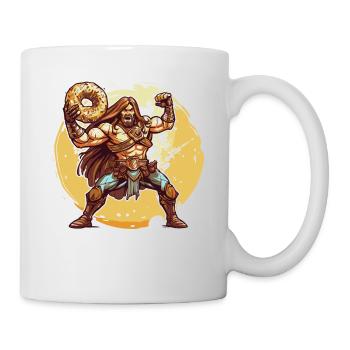 A barbarian with a donut - Mug - white - Right
