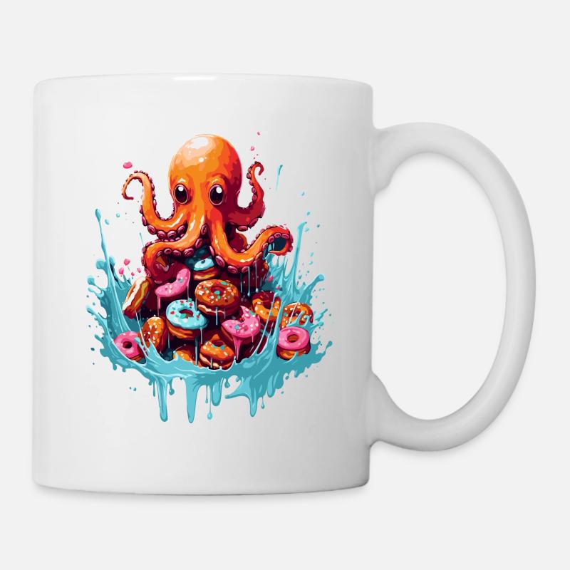 Der Oktopus Donut - Tasse - Weiß