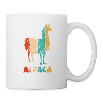 Lama d’alpaga rétro Huacaya Pako éleveur d’alpaga - Mug blanc - blanc - Droite