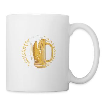 Boire De La Bière Et Se Laisser Pousser La Barbe Drôle - Mug blanc - blanc - Droite