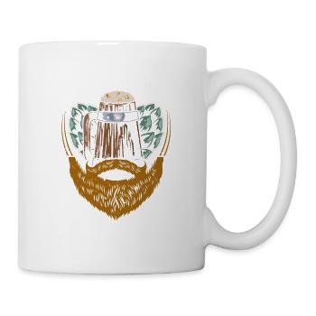 Boire De La Bière Et Se Laisser Pousser La Barbe Drôle - Mug blanc - blanc - Droite