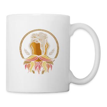 Boire De La Bière Et Se Laisser Pousser La Barbe Drôle - Mug blanc - blanc - Droite