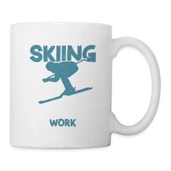 A Bad Day Skiing Beats A Good Day At Work Wintersp - Tasse - Weiß - Rechts