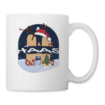 Impressionnant nom Haas w chapeau de père Noël dans le thème de Noël - Mug blanc - blanc - Droite