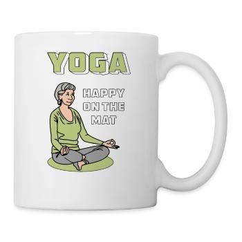YOGA HAPPY ON THE MAT - Mug - white - Right