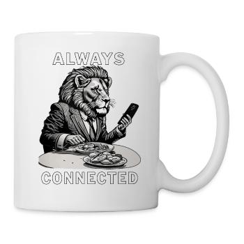 LÖWE SMARTPHONE ALWAYS CONNECTED - Tasse - Weiß - Rechts
