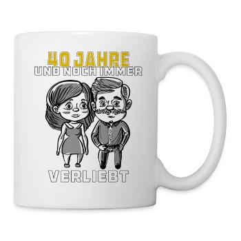 PAAR 40 JAHRE UND NOCH IMMER VERLIEBT - Tasse - Weiß - Rechts