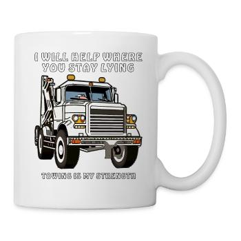 DÉPANNEUSE JE VOUS AIDERAI LÀ OÙ VOUS RESTEZ COUCHÉ - Mug blanc - blanc - Droite