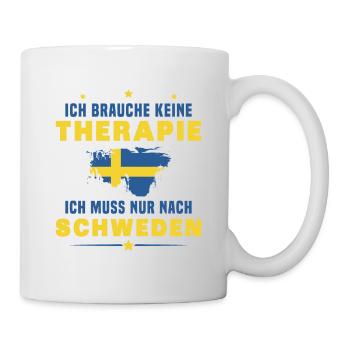 Therapie Schweden Urlauber Urlaubsgeschenk - Tasse - Weiß - Rechts