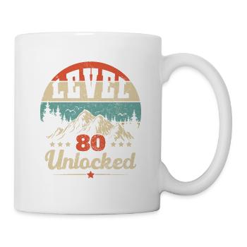 Level 80 freigeschaltet - Tasse - Weiß - Rechts