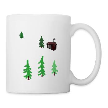 Winter Mountain Hut Solitude Christmas Snow - Mug - white - Right