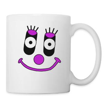 Gefühle Emotionen Gesicht freundlich nett Clown - Tasse - Weiß - Rechts